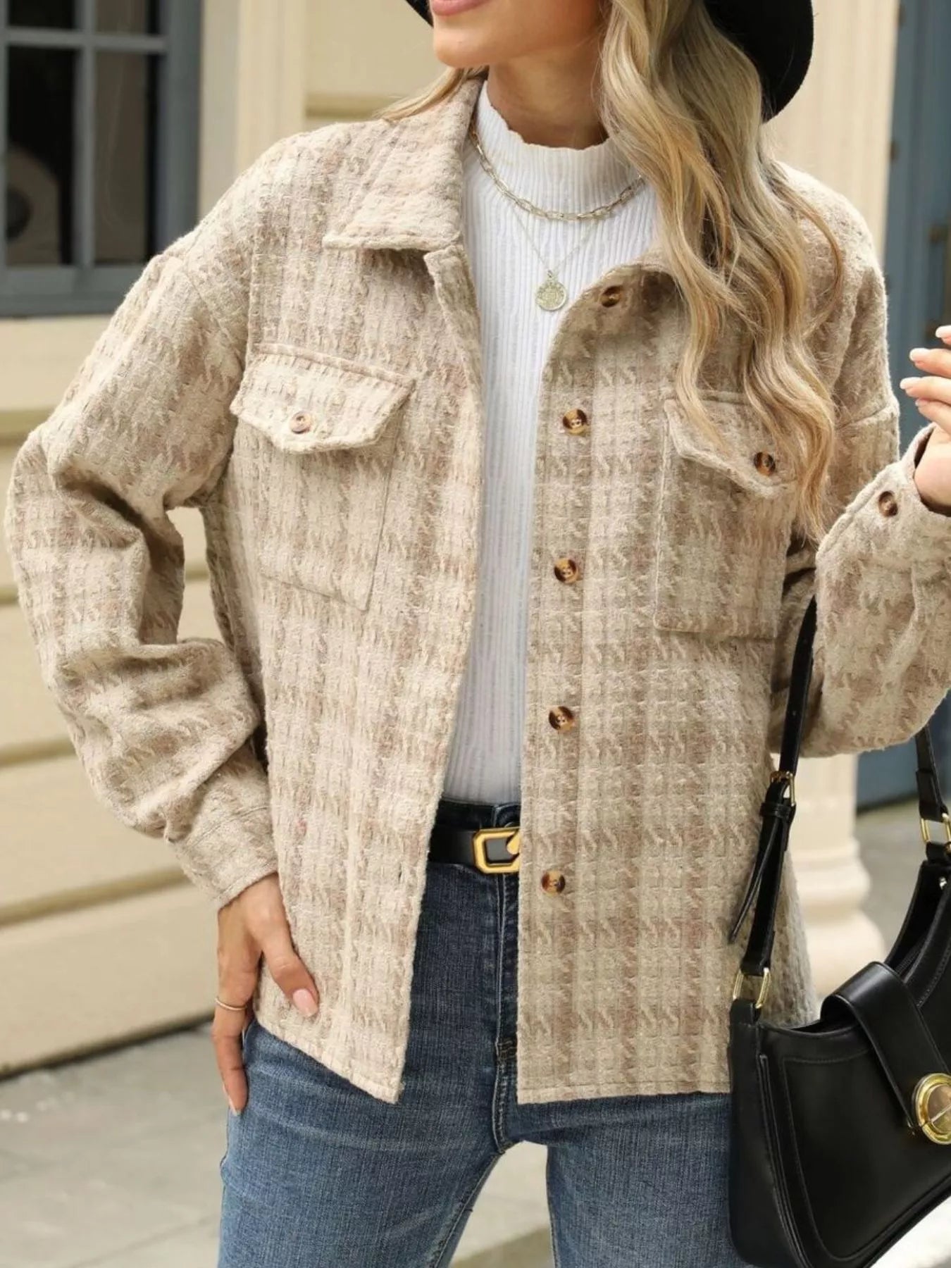 Plaid Button Up Long Sleeve Jacket - Bela Fils BoutiqueBela Fils Boutique